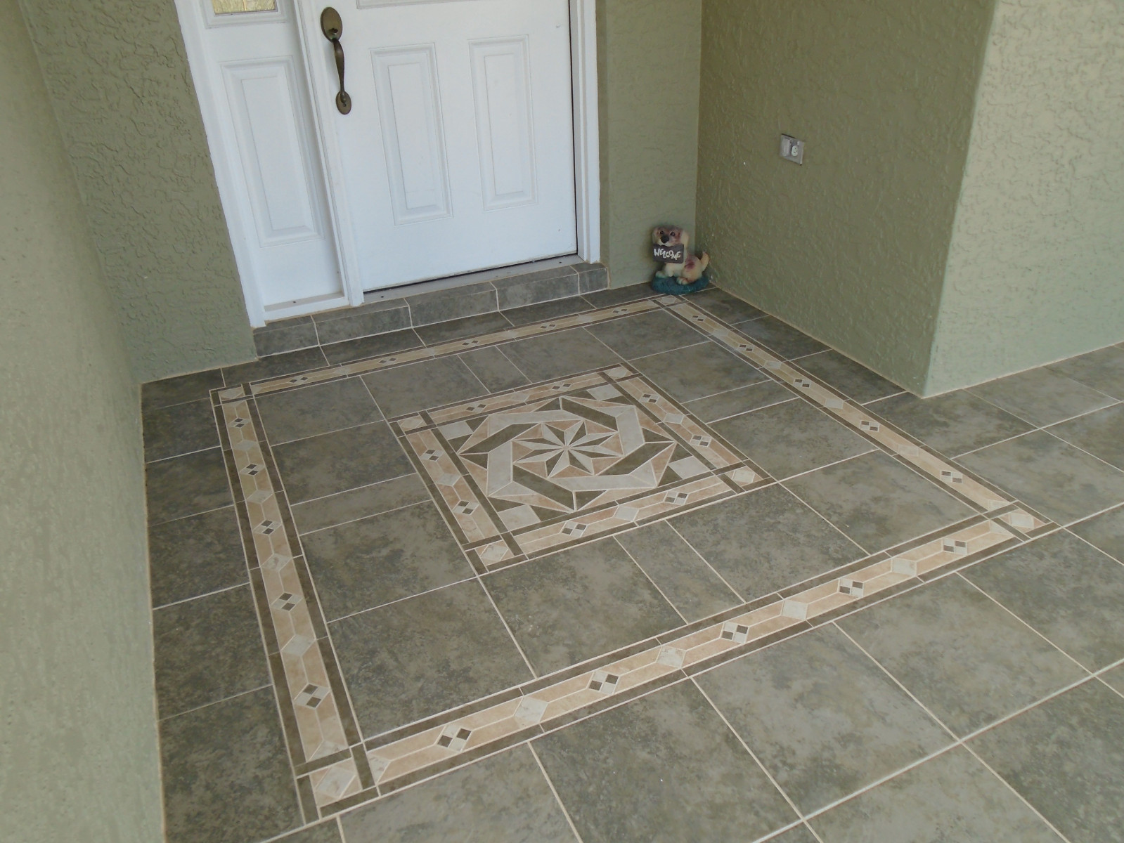 Custom made tile medallion & listello accents. Information Listing. Ebay store.