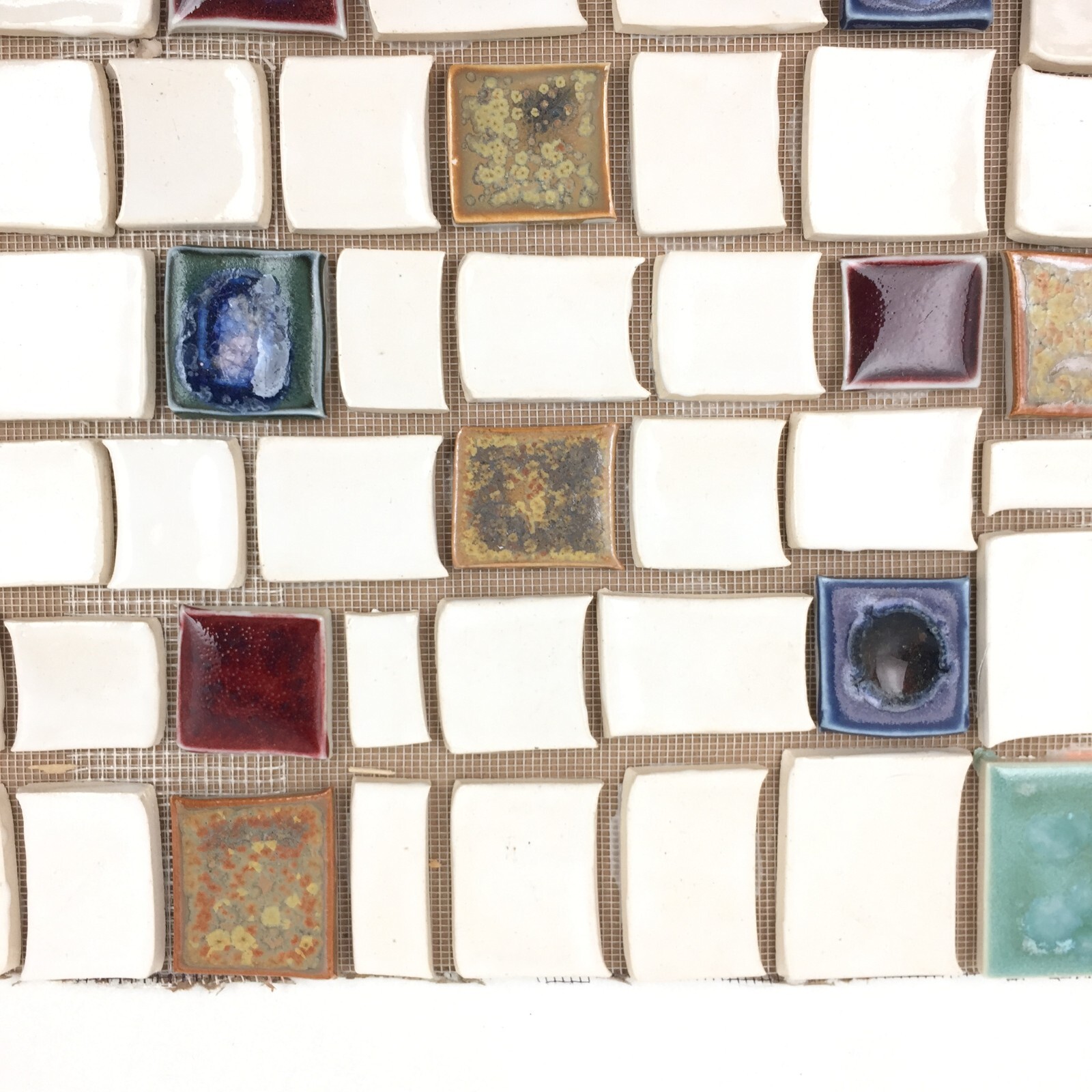 Handmade Tile Mosaic Panel Backsplash 1/4″ Thick, 11.5″ x 17.5″ Mounted On Mesh