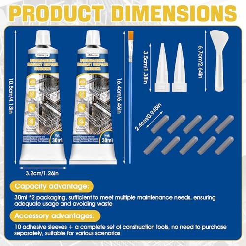 2 oz Dishwasher Rack Repair Coating, Grey Dishwasher Rack 2 Fl Oz (Pack of 1)