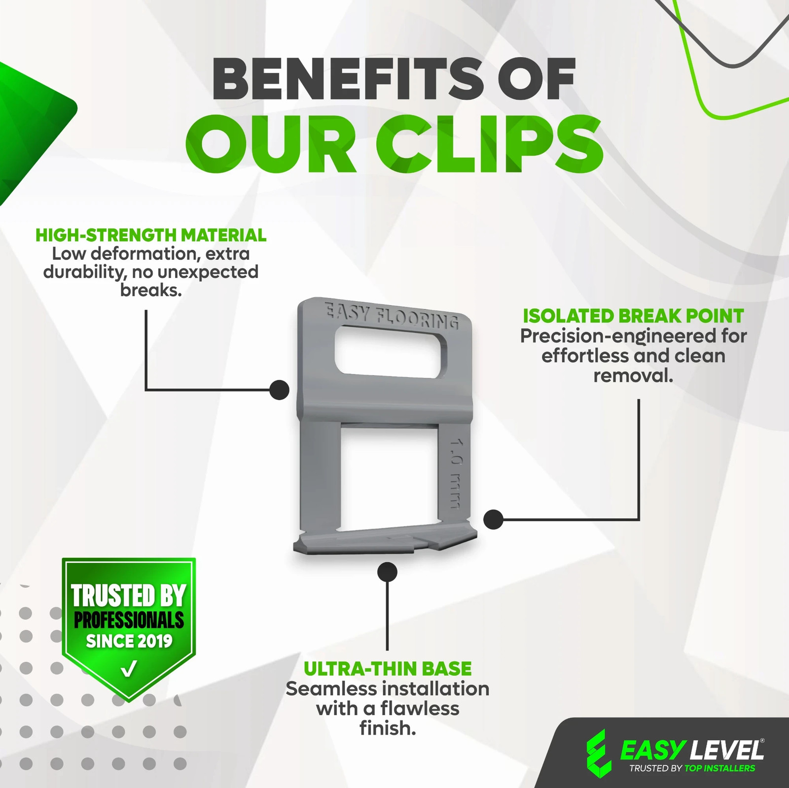 Tile Leveling System Clips 1/32″ (1.0 mm) – Standard Spacers