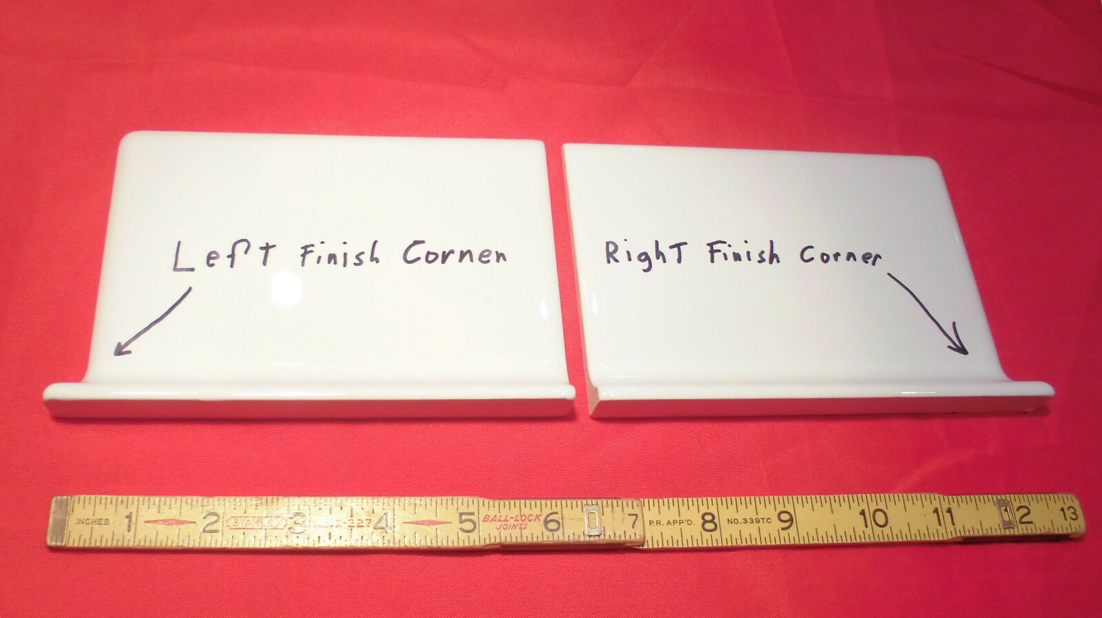 1 pc. Glossy White Bullnose Top: base/cove Ceramic Tile: 4-1/4″ X 6″ NEW-STOCK