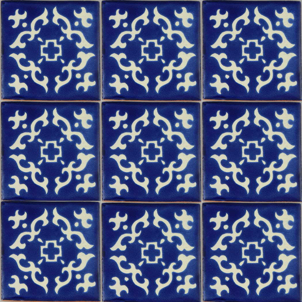 C352- Mexican Handmade Talavera Clay Tile Folk Art 4×4″ Handpainted