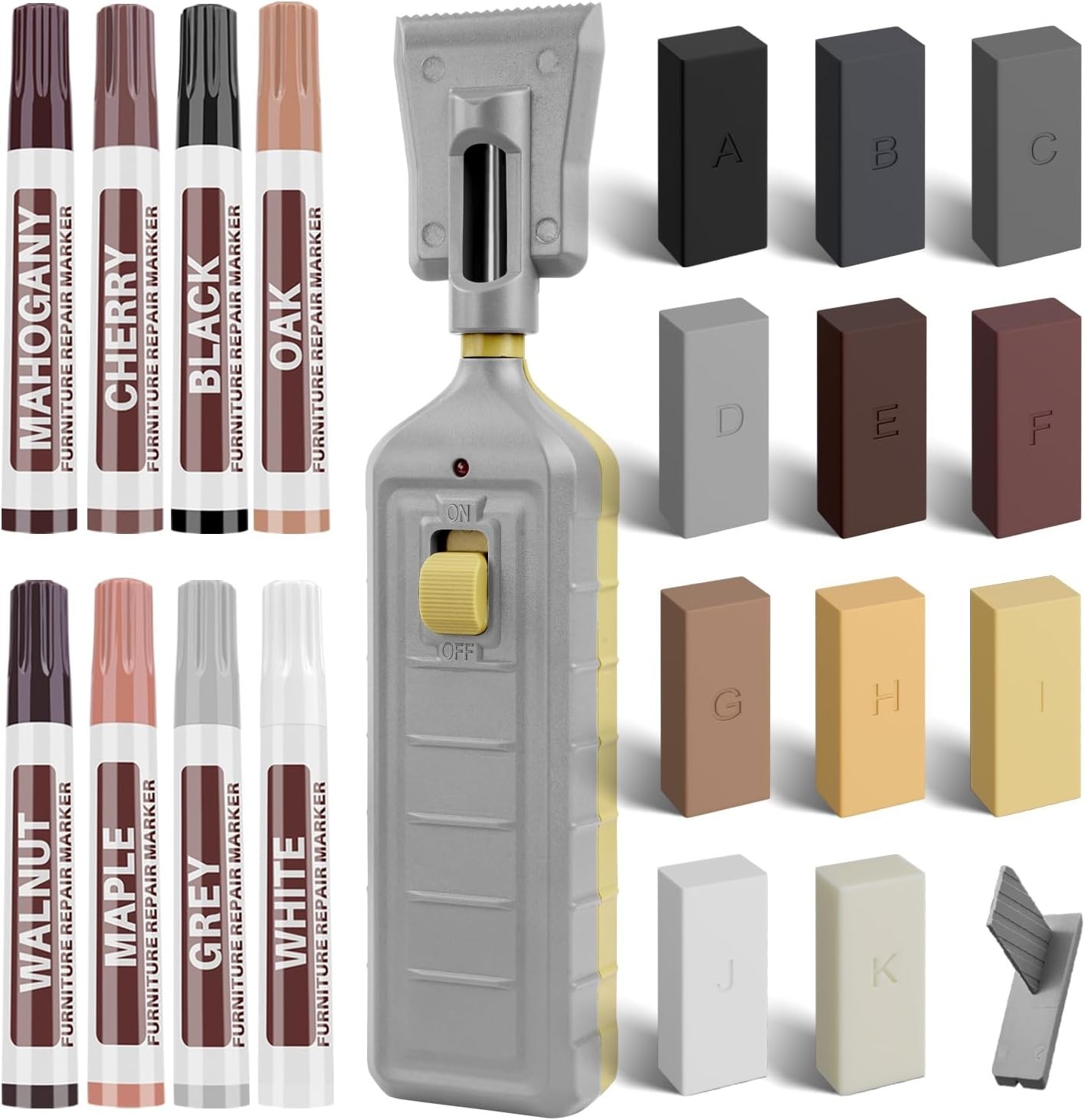 DIY Wood Furniture Repair Kit: 11 Wax Colors & 8 Markers for Instant Restoration