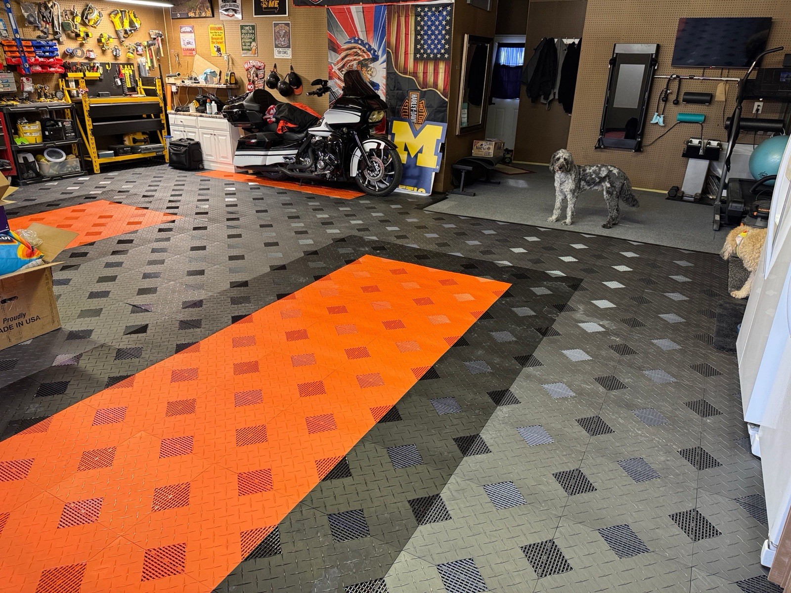 Dark Gray (Graphite) HYBRID-X garage tiles 50 square feet 17” X 17” MADE IN USA