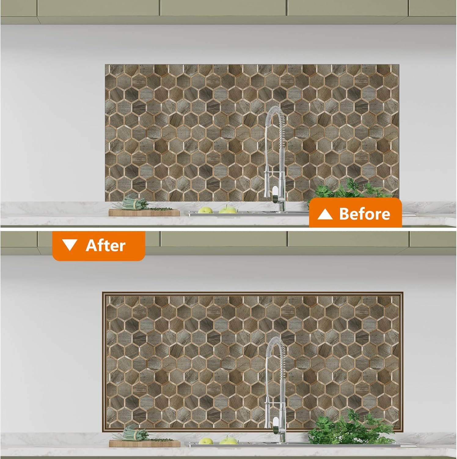 10-Pack Tile Edge Trim, 12″ Wall Molding Trim for Peel and Stick Backsplash Tile