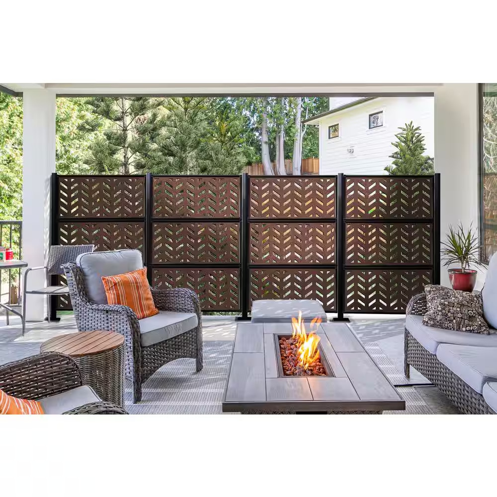 5/16 In. X 24 In. X 48 In. Herringbone Modular Hardwood Composite Decorative Fen