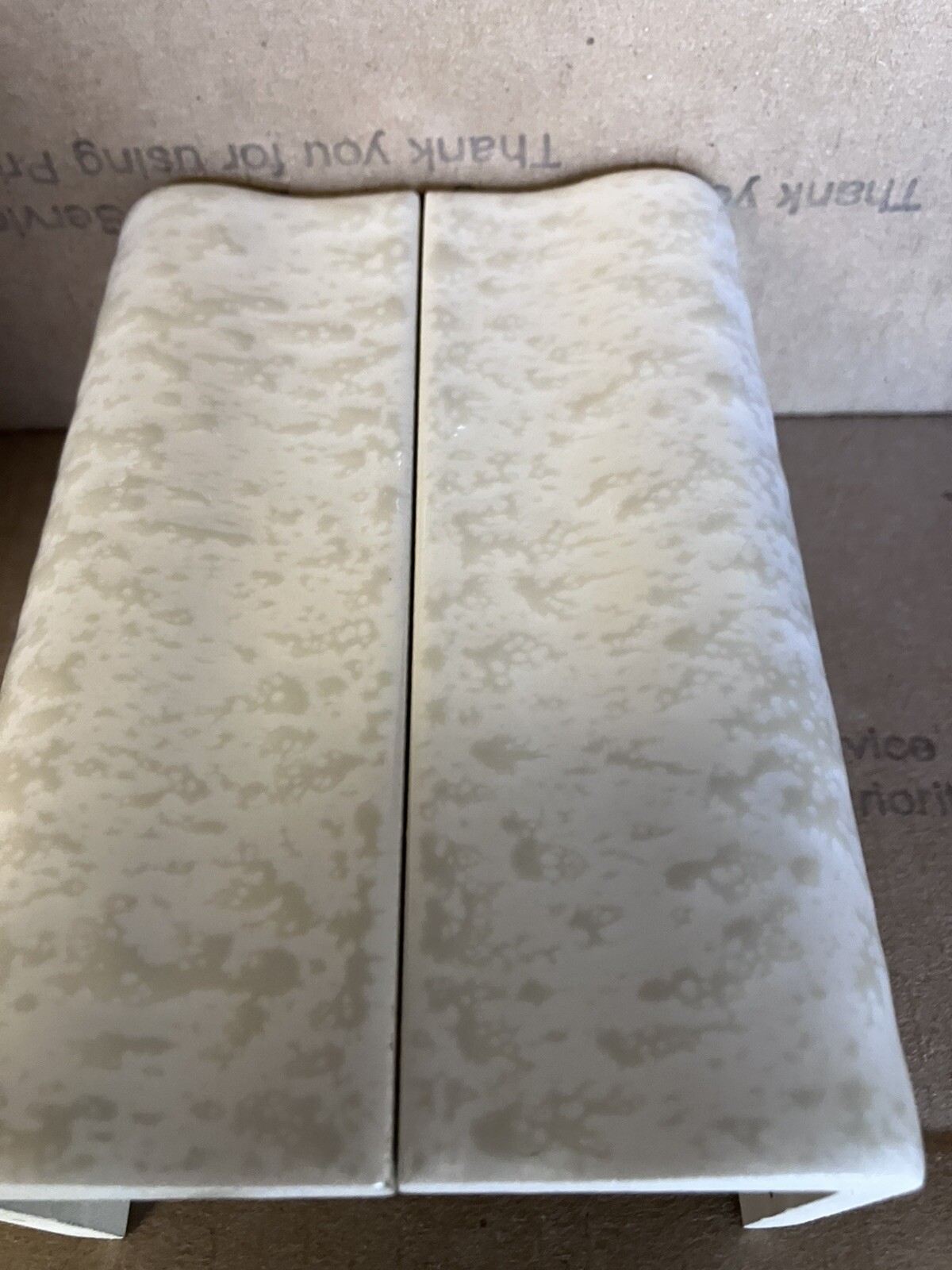 2 Pc’sDiscontinued Dal tile Mayan Grey bumpy splatter dapple dimple V- Cap