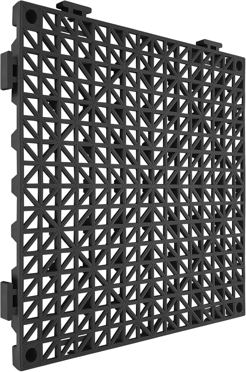 Interlocking Tile 55PCS Black, Drainage Tiles 12″ x 12″ Splicing, Soft PVC In…