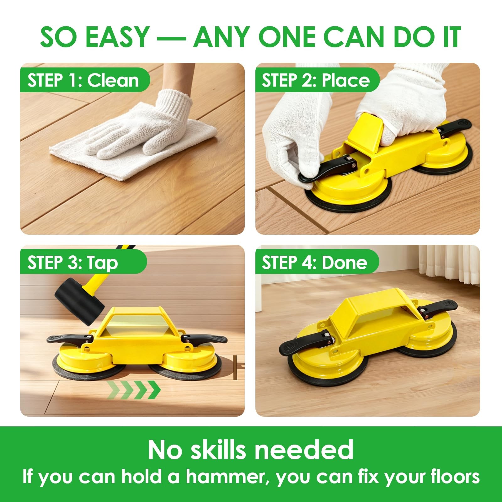 Floor Gap Fixer Tool to Fix a Floor, Vinyl Floor Repair Kit with Strong Sucti…