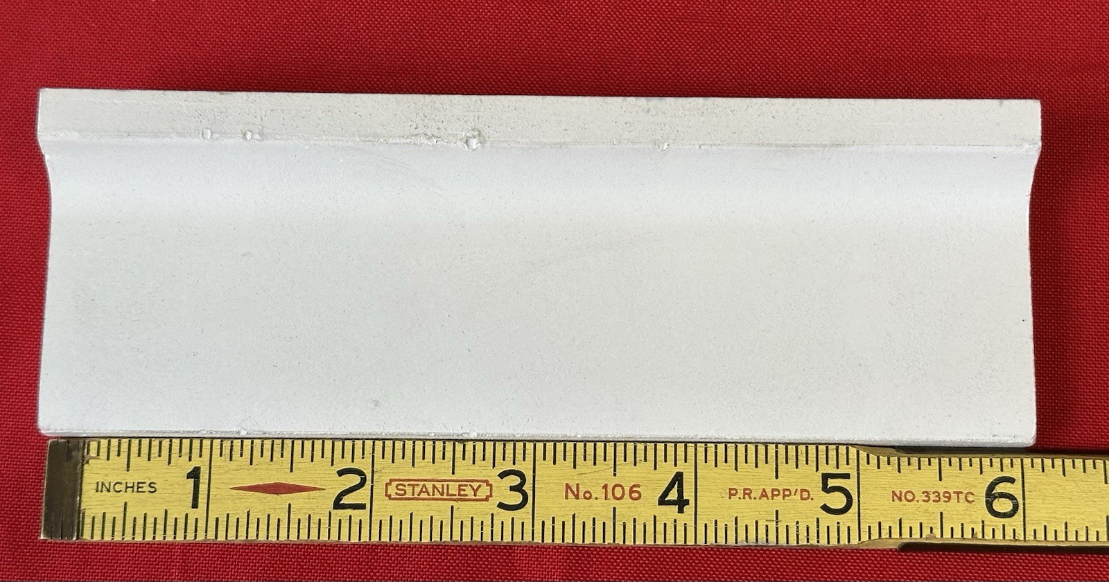 1 pc. Vintage *Slate Gray* Ceramic Tile; 2″ X 6″ Radius Bullnose: by Robertson