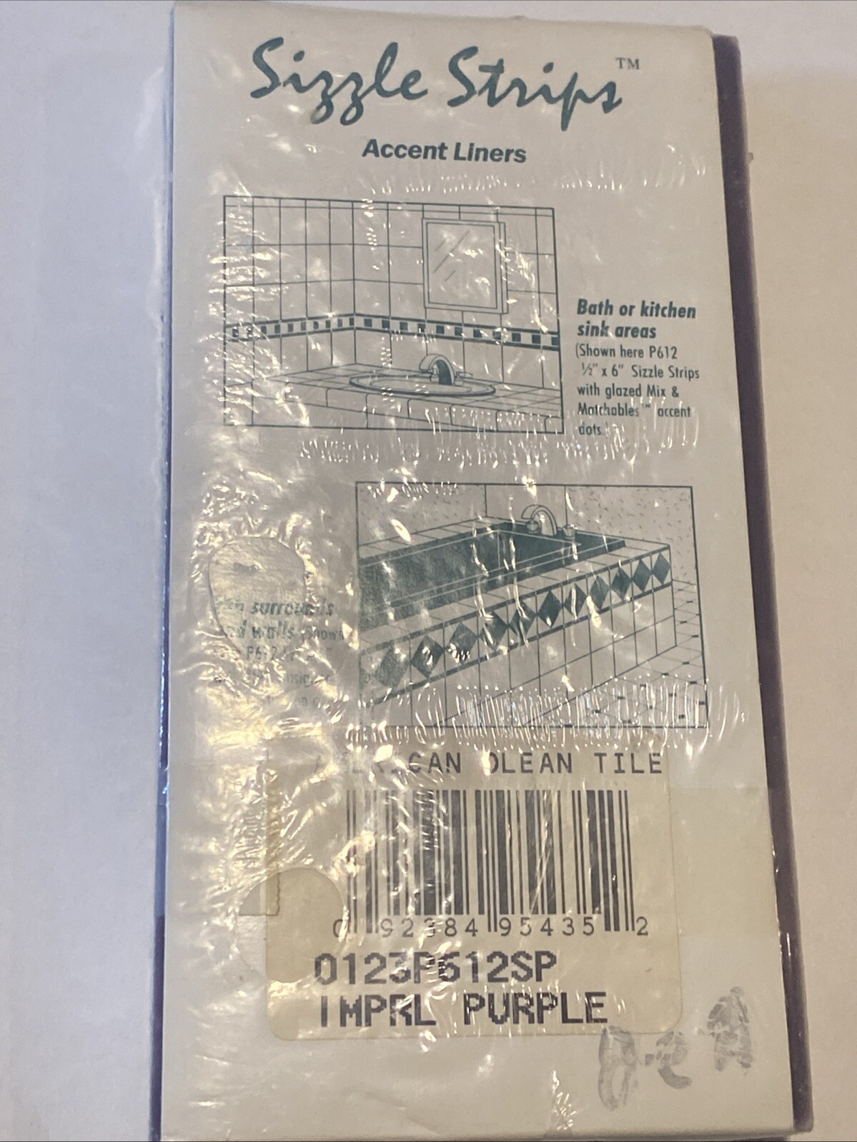 Pack 12 IMPERIAL PURPLE Ceramic Tile Pencil Liner Sizzle 1/2″ X 6 American Olean