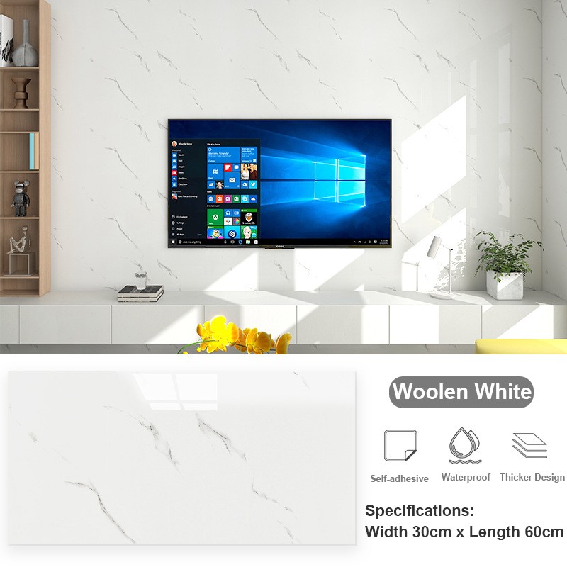 20x Peel & Stick Backsplash Tiles 12×24″ Faux Marble Self-Adhesive Wall Tile PVC