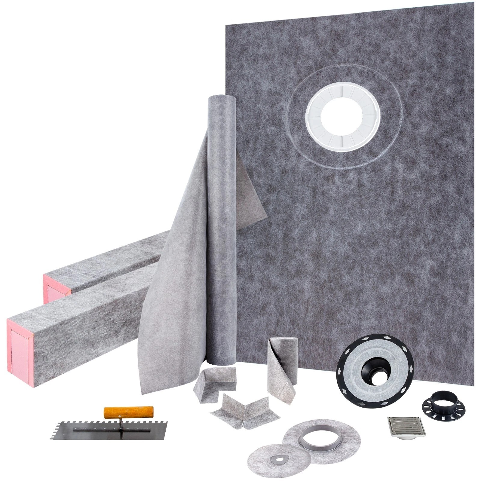 Waterproofing Shower Tray Kit 38″ x 60″ Shower Kit w/ Offset Drain PVC