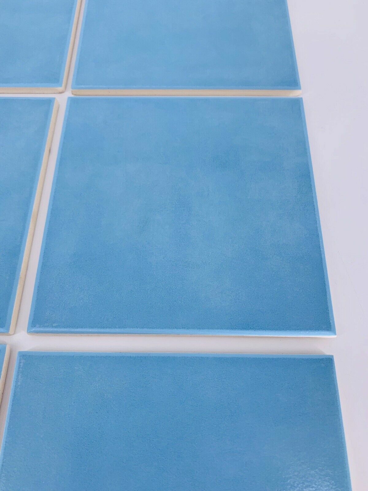9 STEULER FLIESEN TILE Retro Ceramic Vintage 2002 5-3/4” Square 6mm BLUE Germany