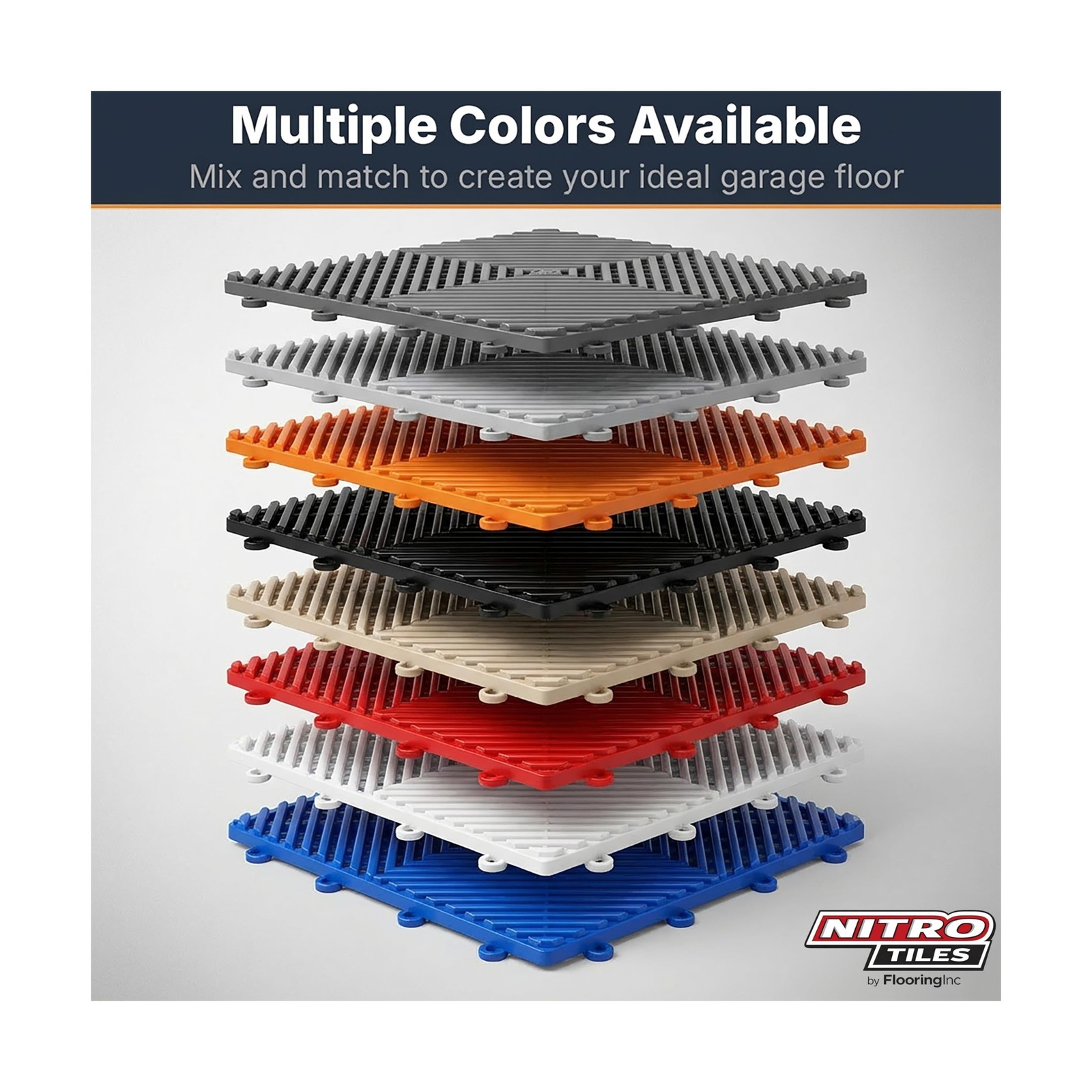 Nitro Tiles Vented by FlooringInc 12″ x 12″ Interlocking Garage Floor Tiles, …