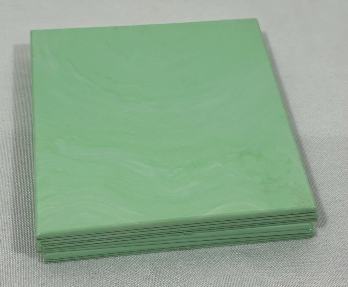 5 Vintage Mint Green Aqua Marble Plastic Polystyrene Wall Tiles 4.25″x4.25″