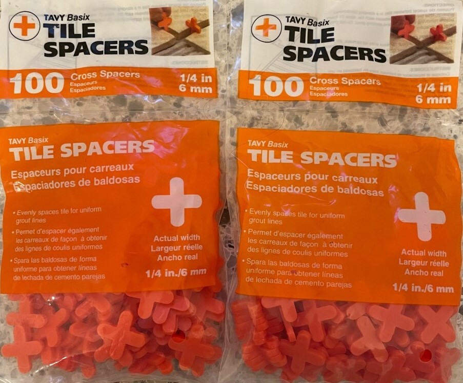 200 TAVY 1/4-inch / 6mm Basix Plastic Tile Spacers – 1/4″ – NEW
