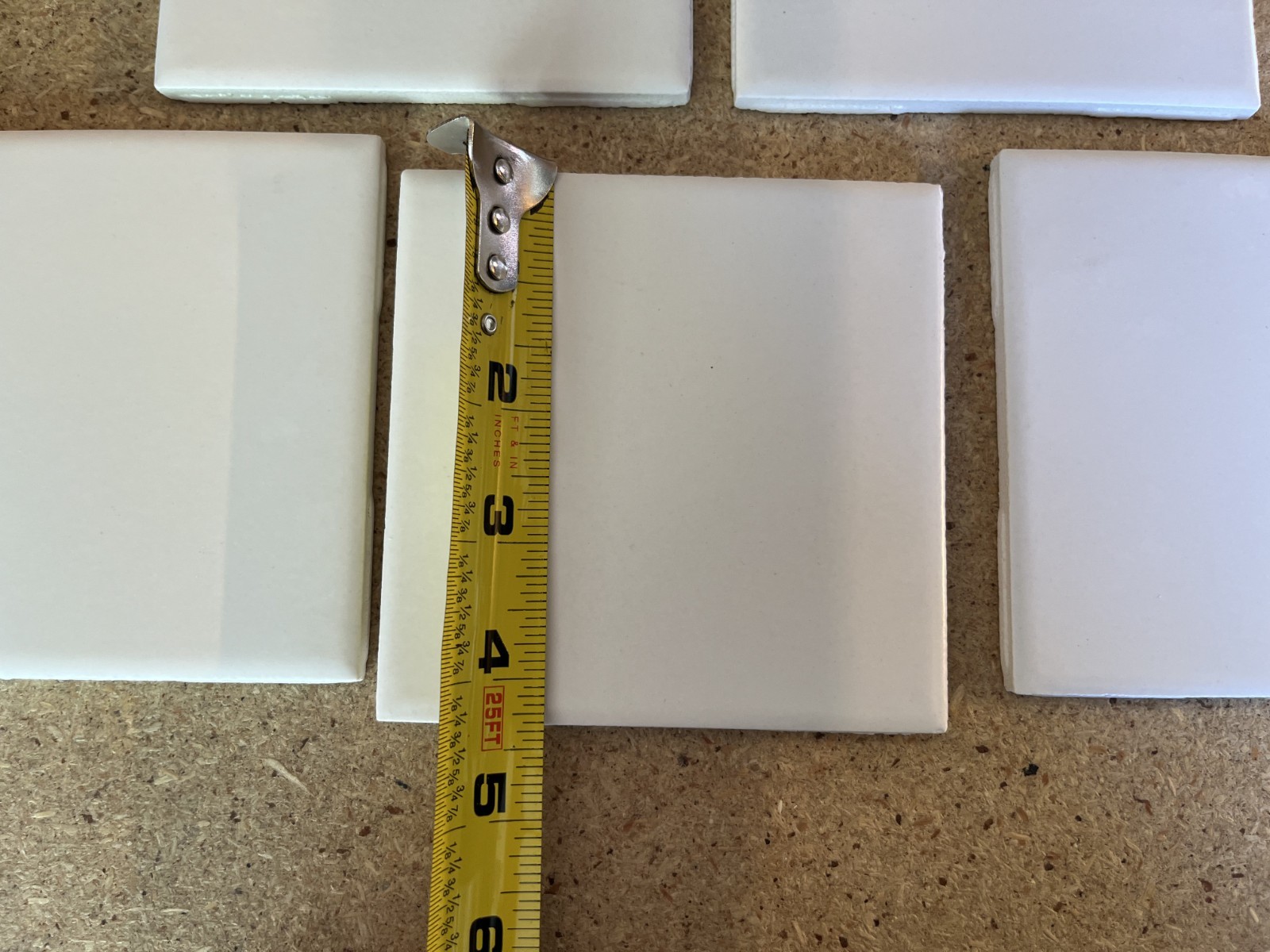 5 Pc White 4-1/4″ x 4-1/4″ Ceramic Tile Matte White United States Tile Co U273