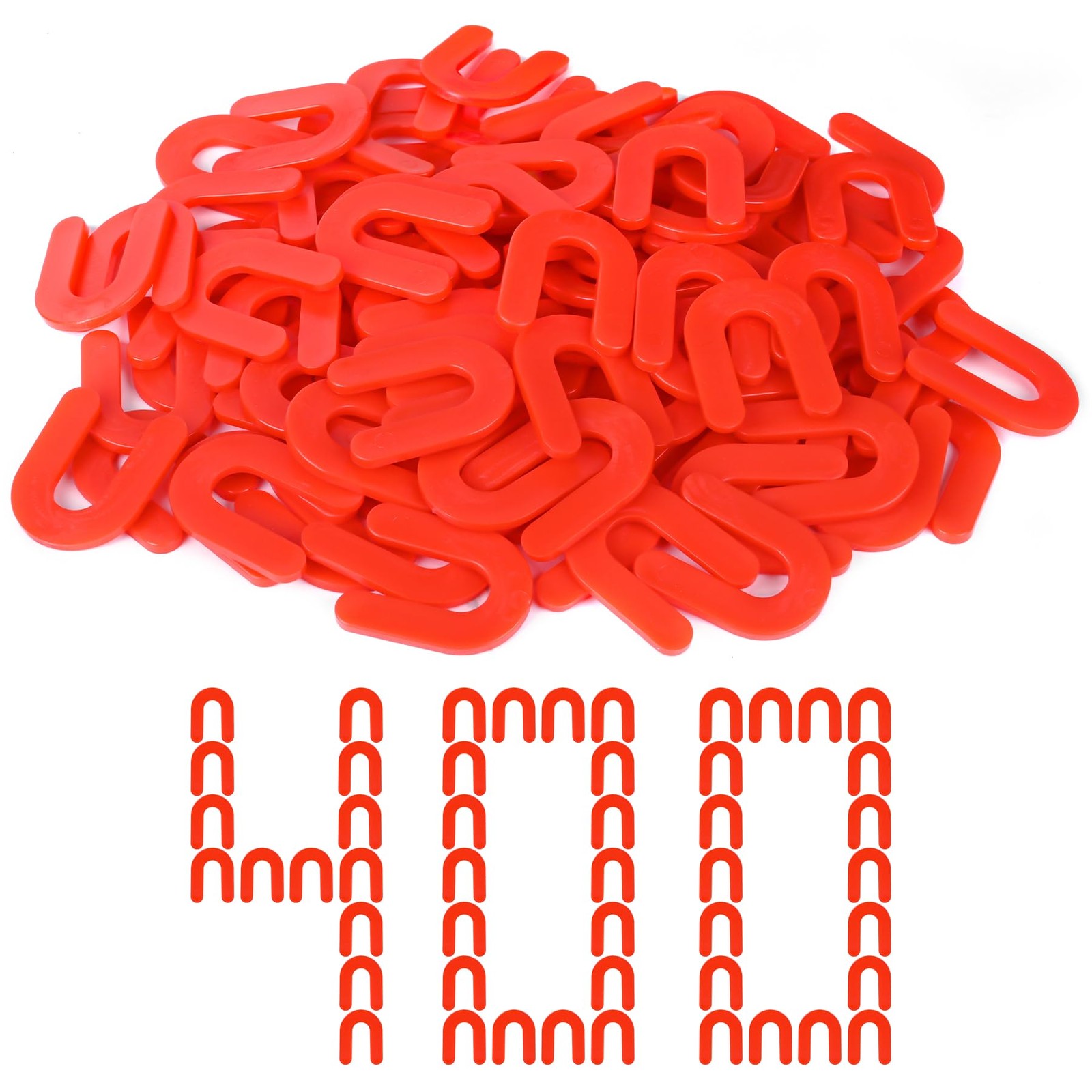 Horseshoe Shims Tile Spacers 1/8 Inch (3mm) 400Pcs U-Shaped 1/8″-400 Pcs, Red