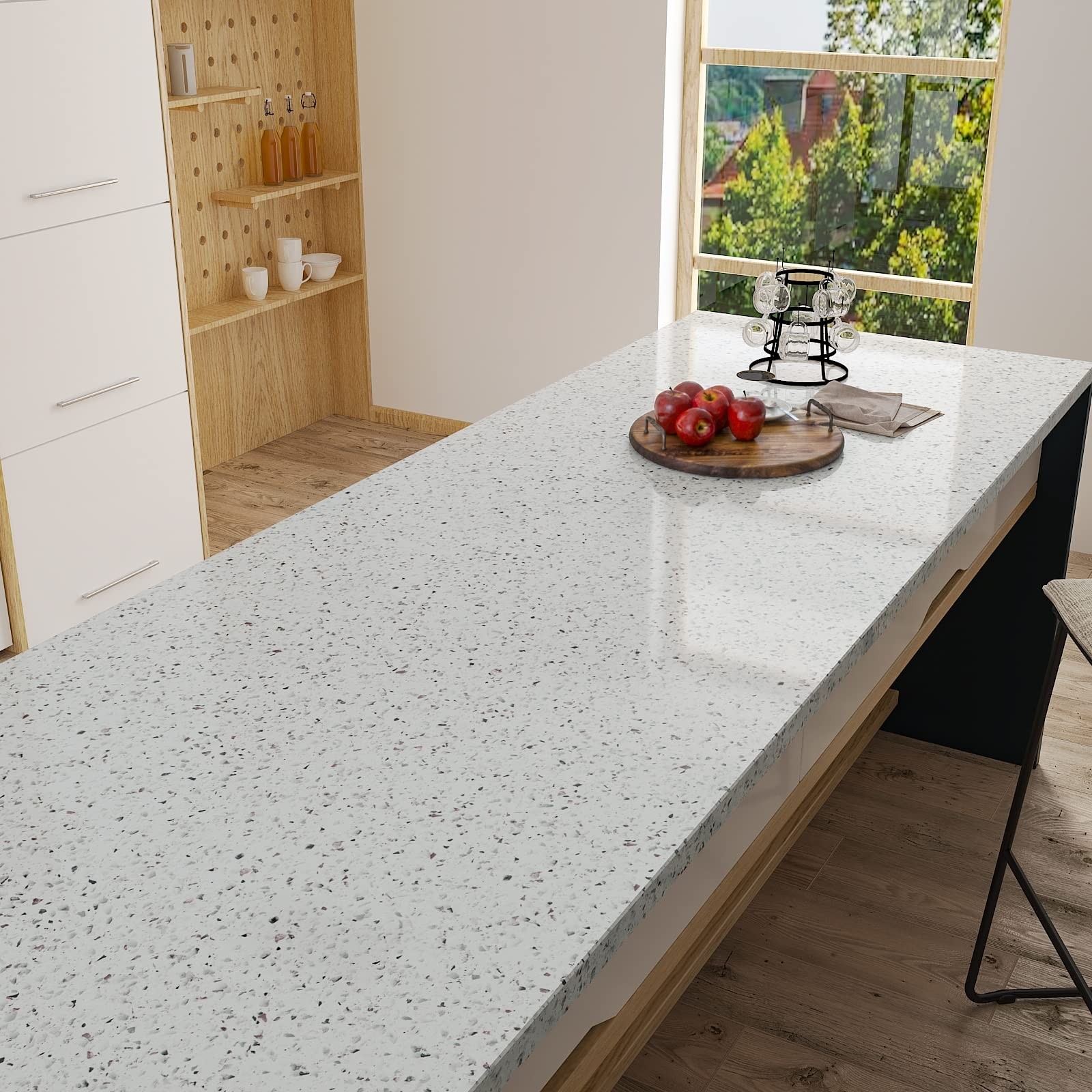 CRE8TIVE Granite Contact Paper for Countertops Waterproof 12″x354″ Glossy Gra…