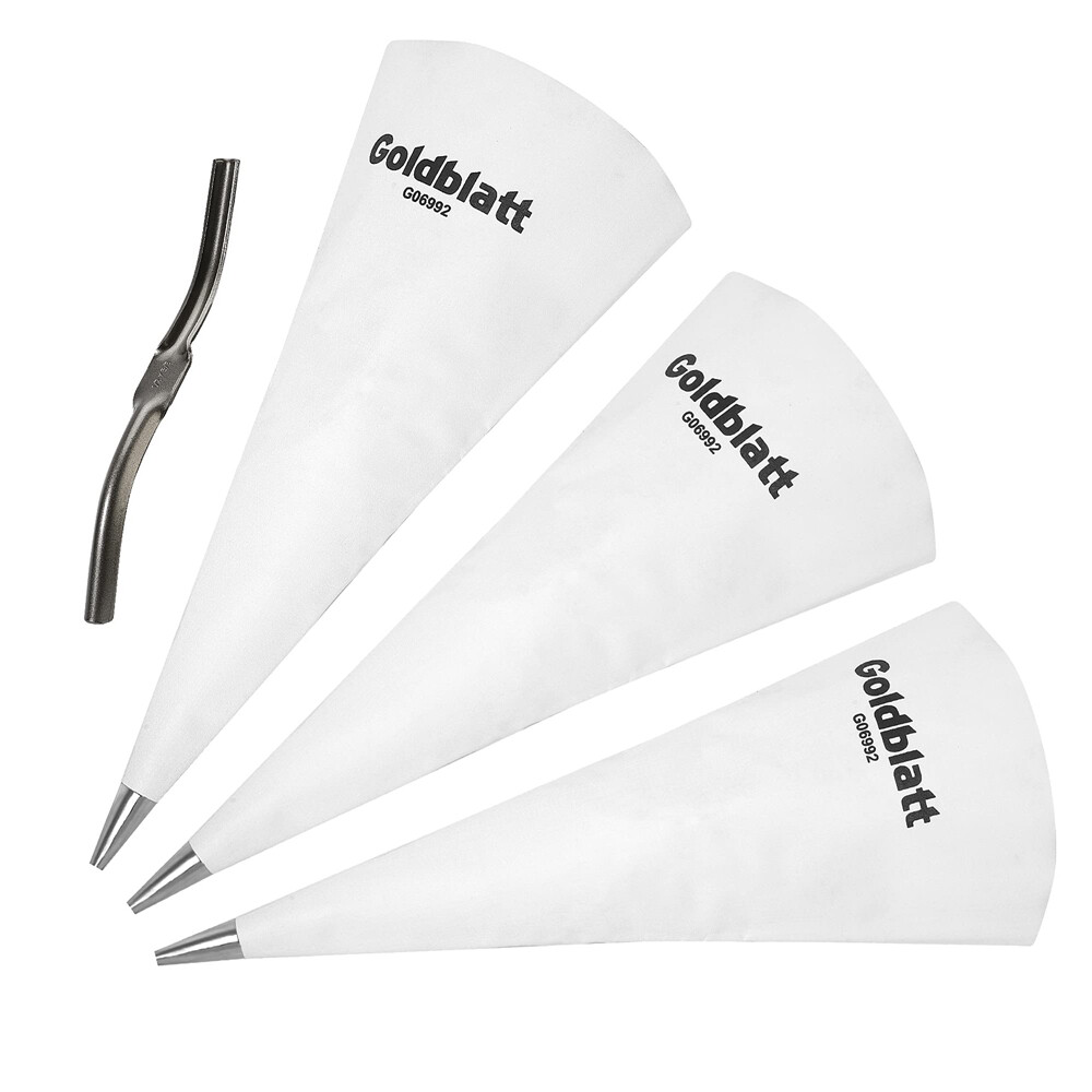 Goldblatt 4PC Tile Grout Masonry Mortar Bag Set 3PC Grout Bags 1PC Brick Jointer