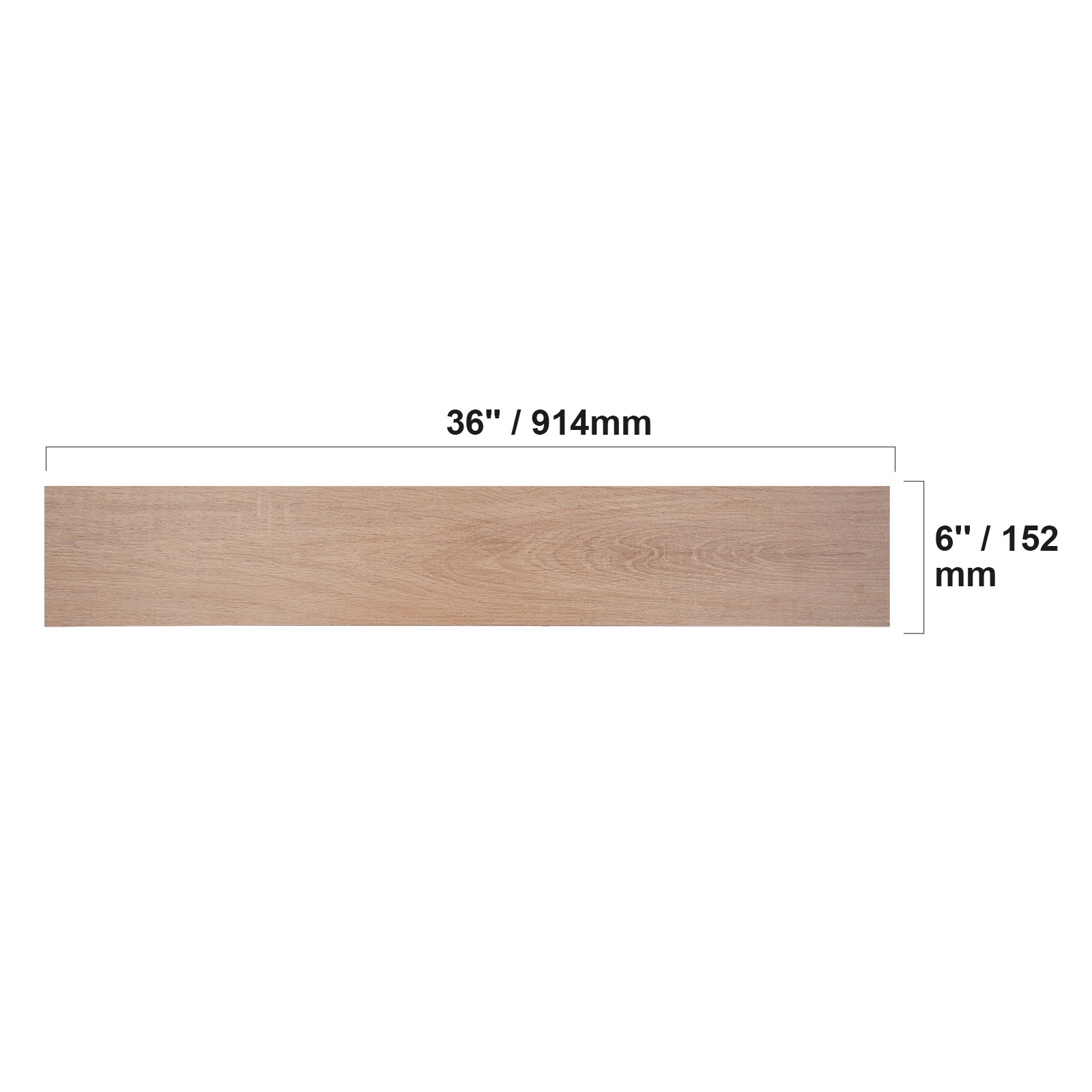 Self Adhesive PVC Vinyl Floor Tiles 36 PCS 2.5mm Thick Natural Wood Grain