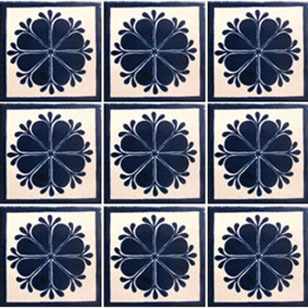 SET #006) With NINE Mexican Tiles Ceramic Clay Handcrafted Mexico