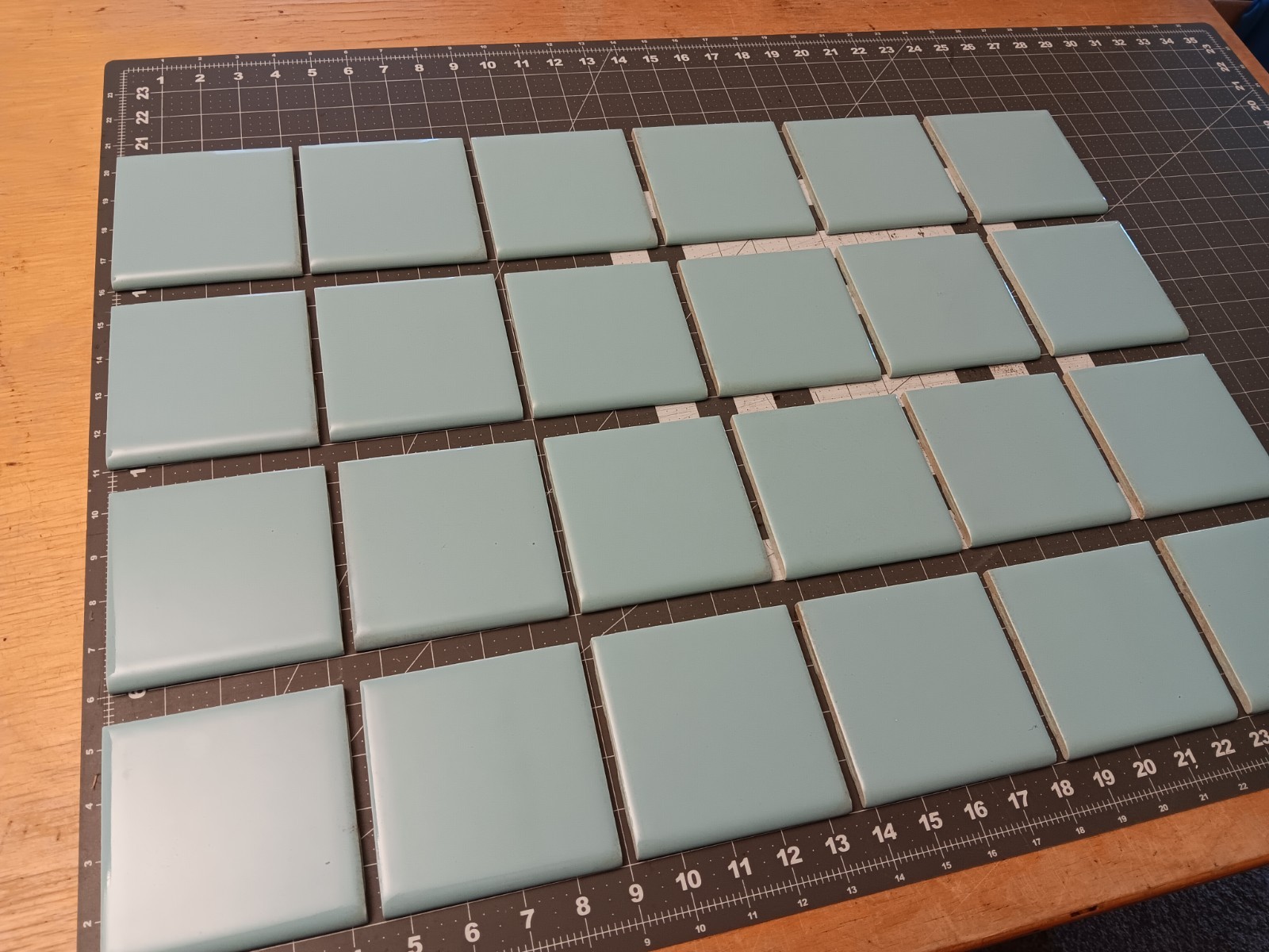24 pack Vintage Ceramic Tile BLUE BULLNOSE Bathroom Kitchen VINTAGE Tile MCM