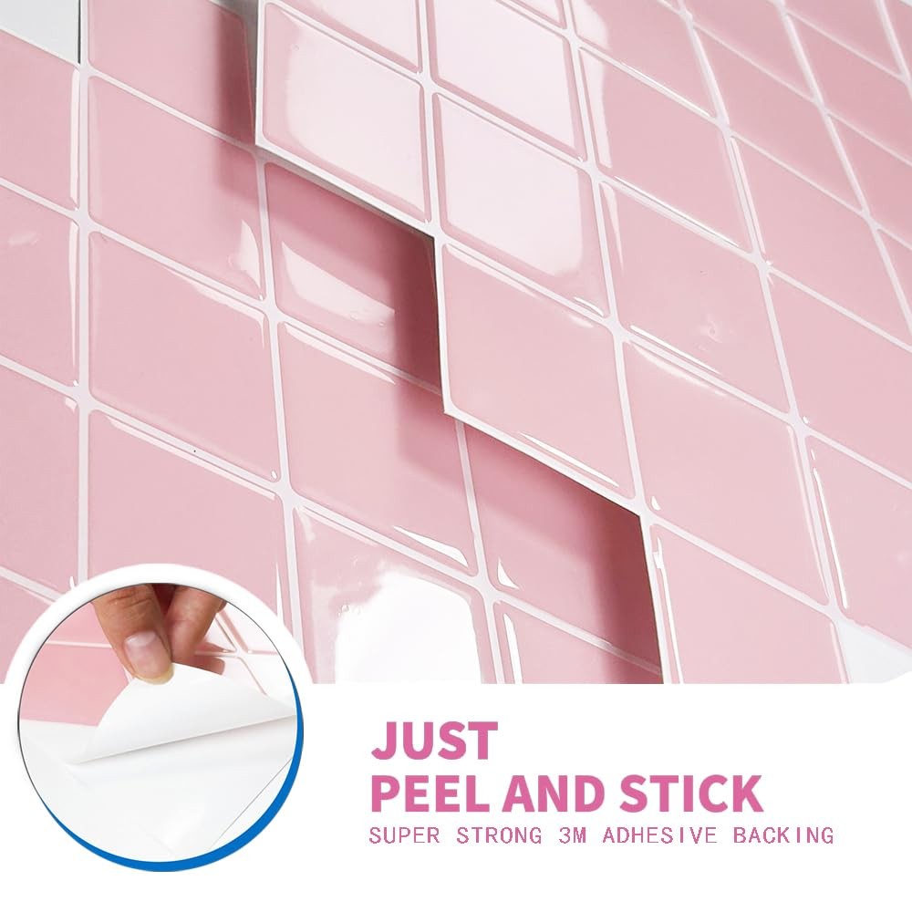 5-Peel and Stick Backsplash Tile Diamond Shape Stick on Backsplash Adhesive T…