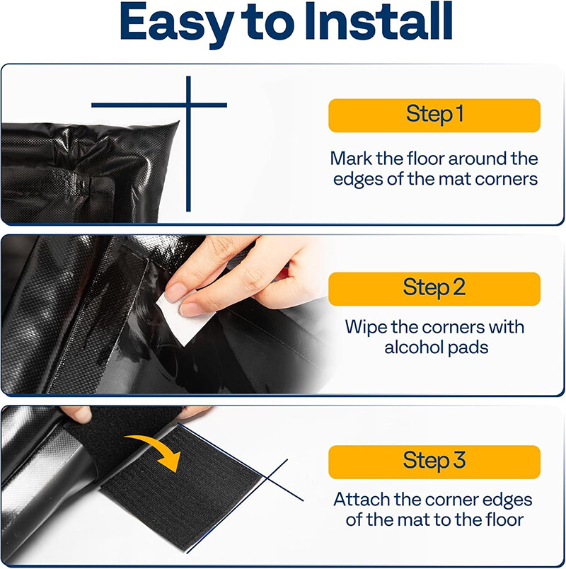 Car Containment Mat w/ Stay Put Corner Non-Slip Garage Floor Mats Raised Edge