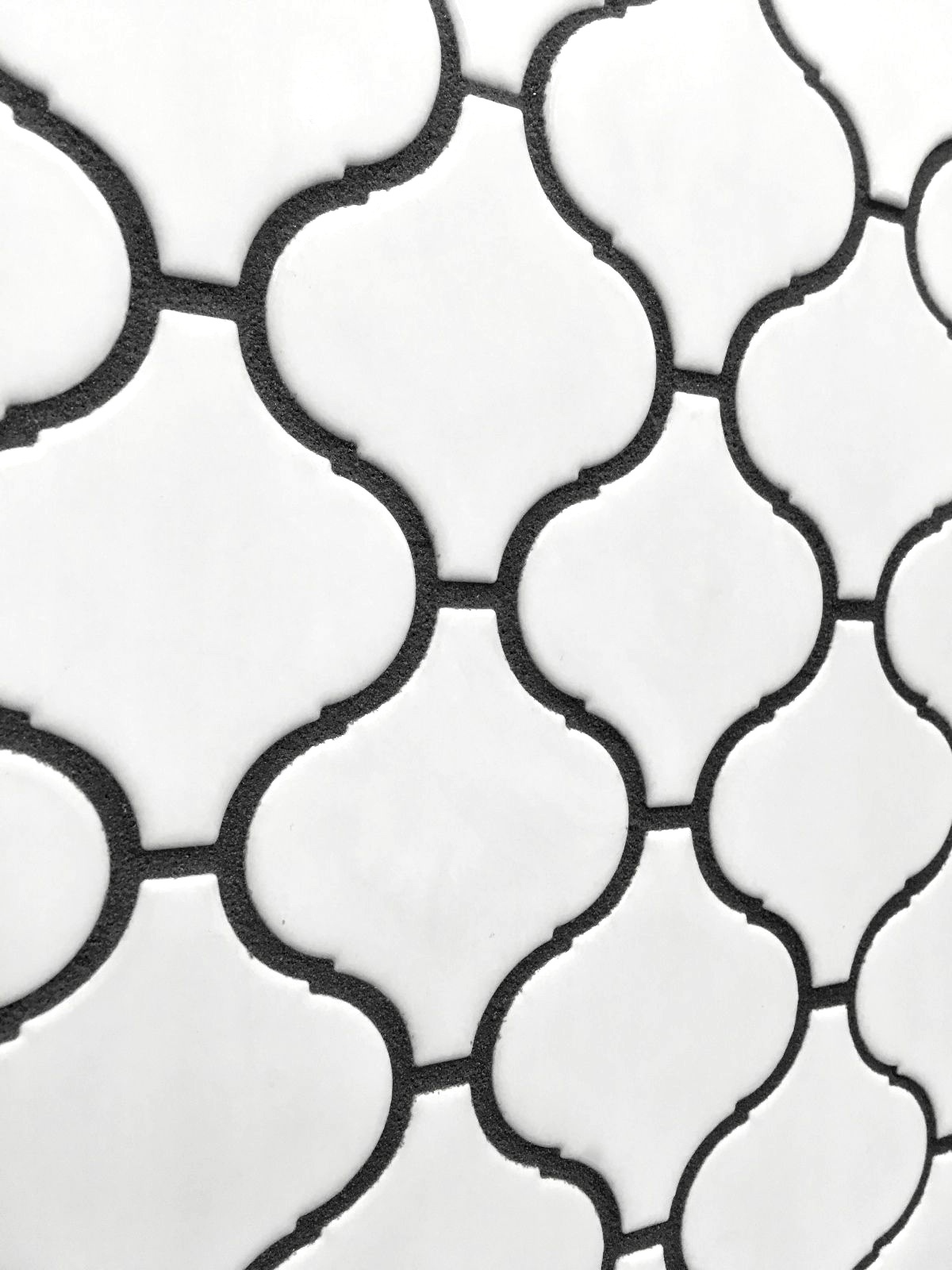 White Glossy Lantern Arabesque Porcelain Mosaic Tile Wall and Floor Backsplash