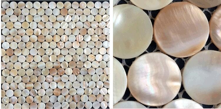 11PCS Natural Penny Round Shell Mosaic Mother of Pearl Decoration Bathroom Tile