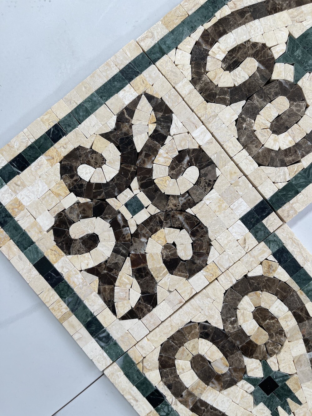 B0075P Marble Mosaic Border Listello Tile Everlasting Emperador 5.9×15.7