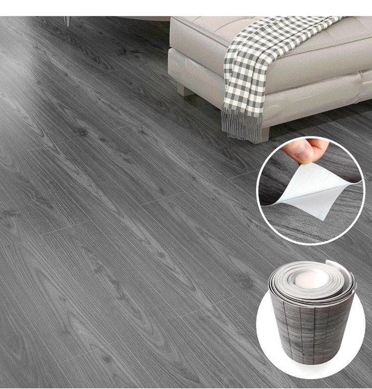 Peel and Stick Floor Tiles 36″x6″ Waterproof Grey Vinyl 71 Pack – Read
