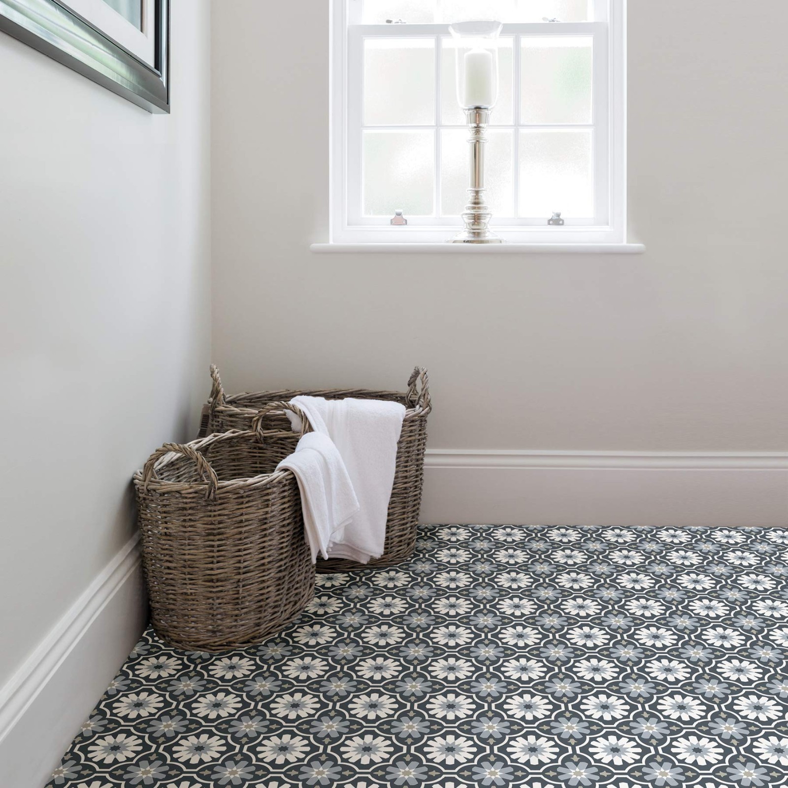 Peel and Stick Floor Tiles, Multicolor Sevilla Design, Easy DIY Home Flooring