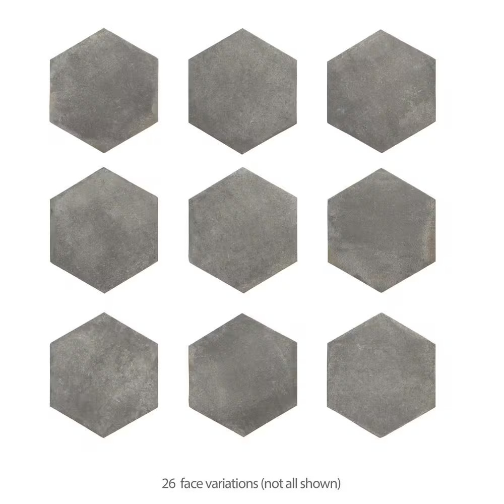 D’Anticatto Hex Notte 11 In. X 12-3/4 In. Porcelain Floor and Wall Tile (11.25 S