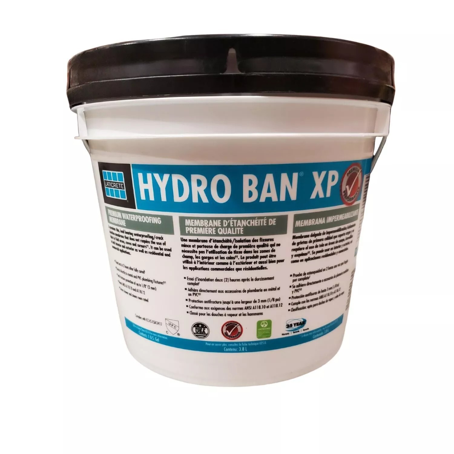 Laticrete Hydro Ban XP Waterproof Self-Curing Liquid Rubber Membrane, 1 Gal Pail