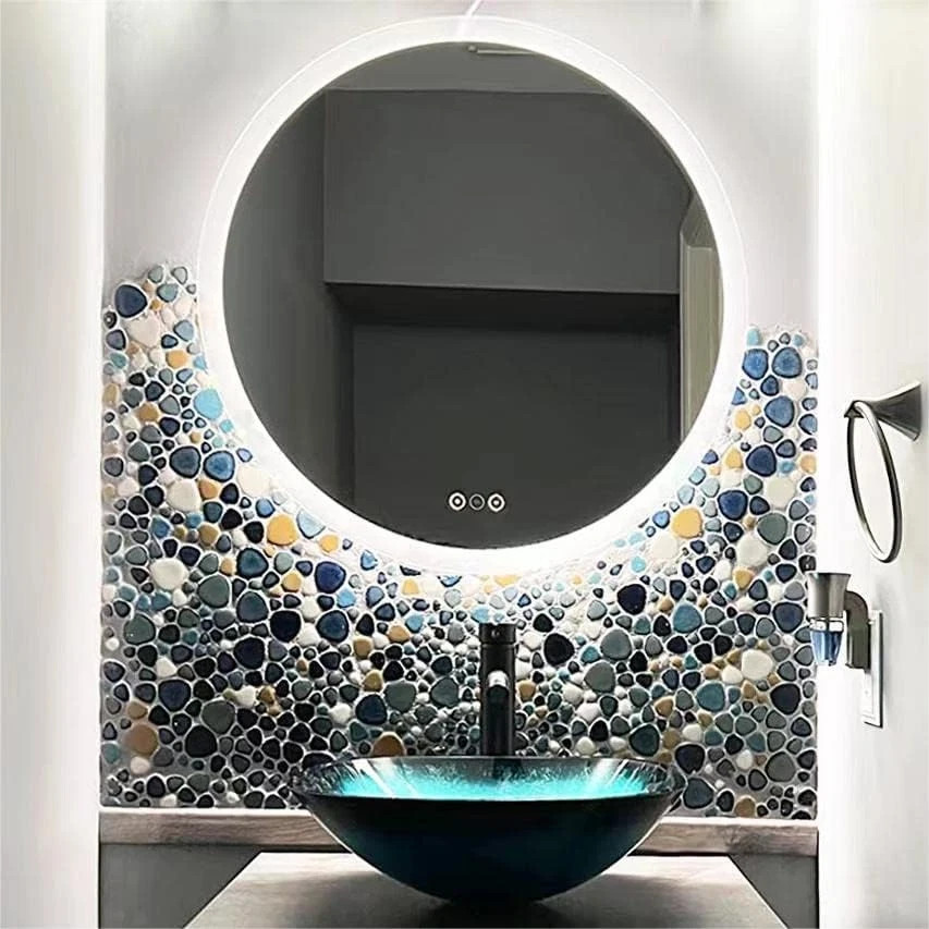 Aqua Cobalt Blue Pebble Tile for Stunning Shower Floors & Backsplashes