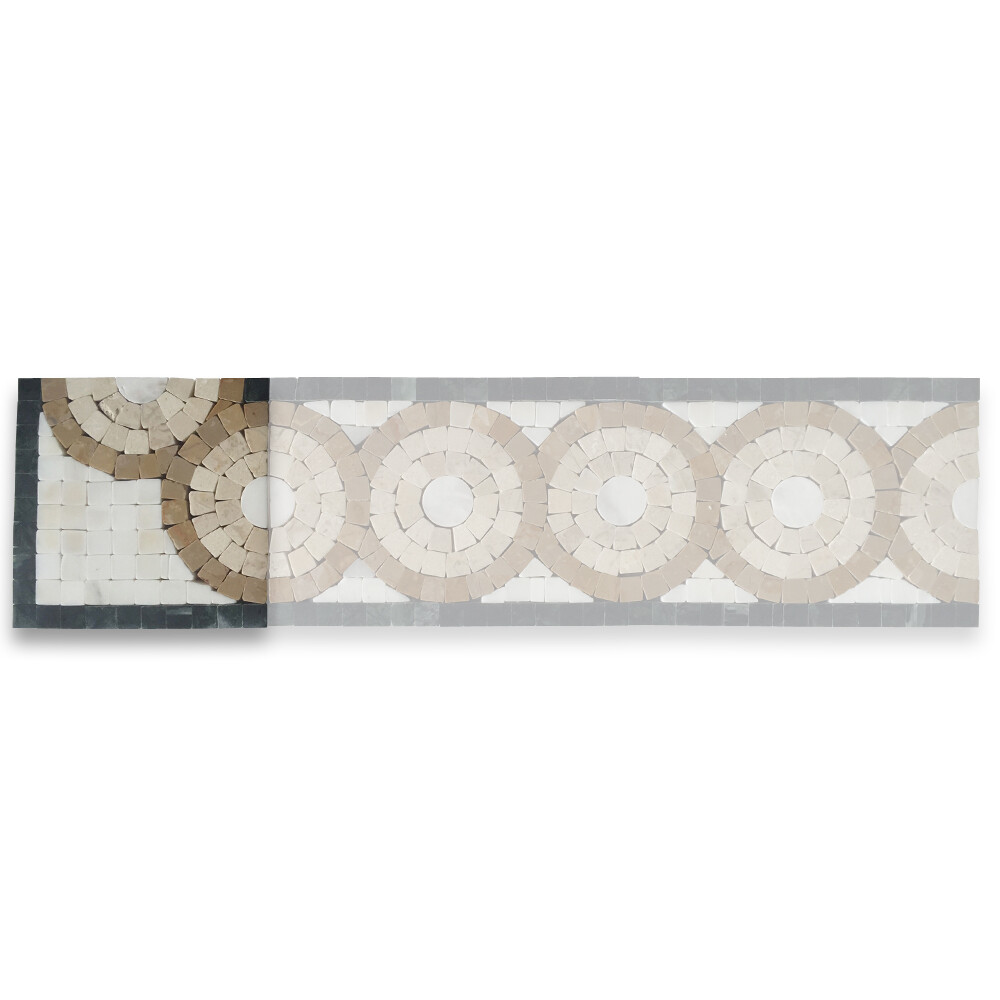 B0084CP Marble Mosaic Border Accent Decorative Tile Aura Gold 4×4 Polished