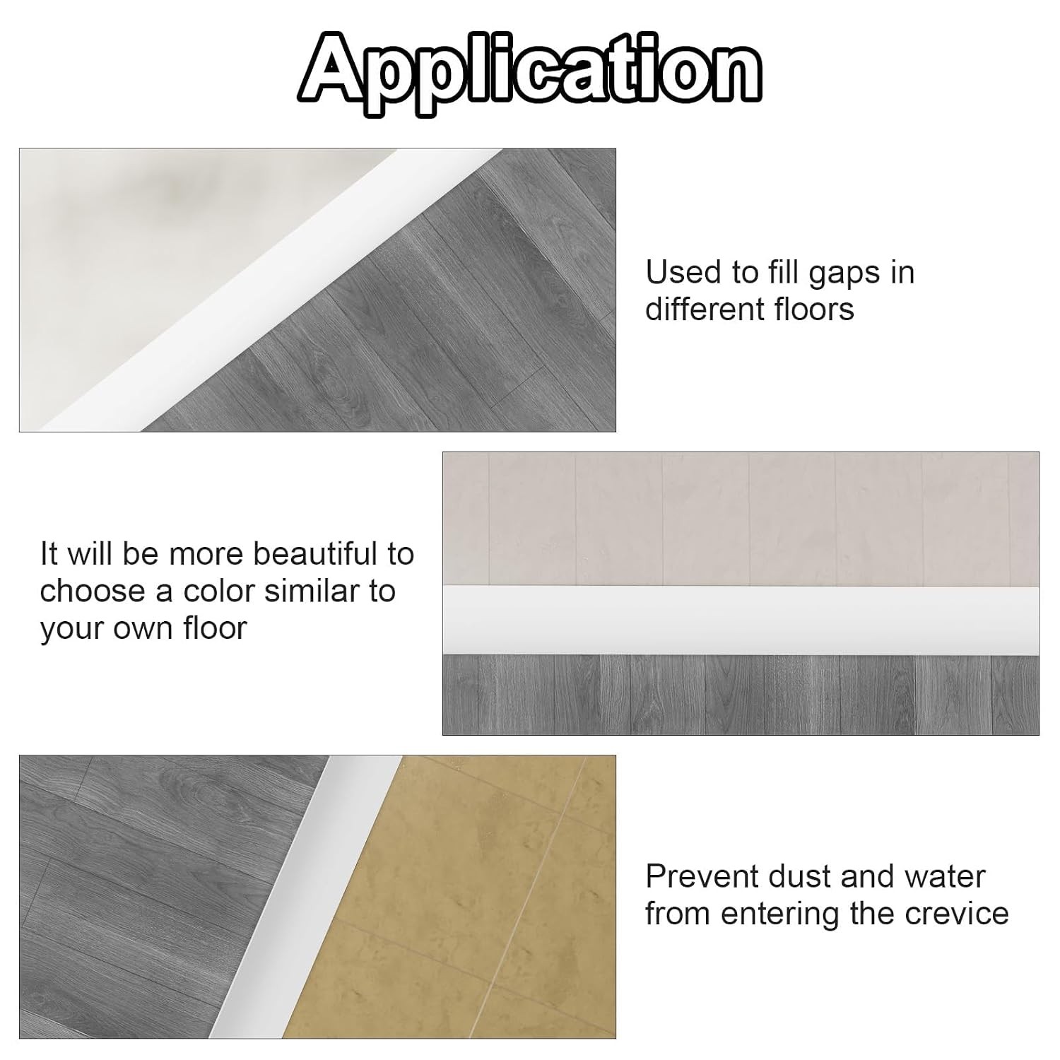 Floor Transition Strip for Carpet to Tile, White, 4′ x 1.57″ | Self-adhesive
