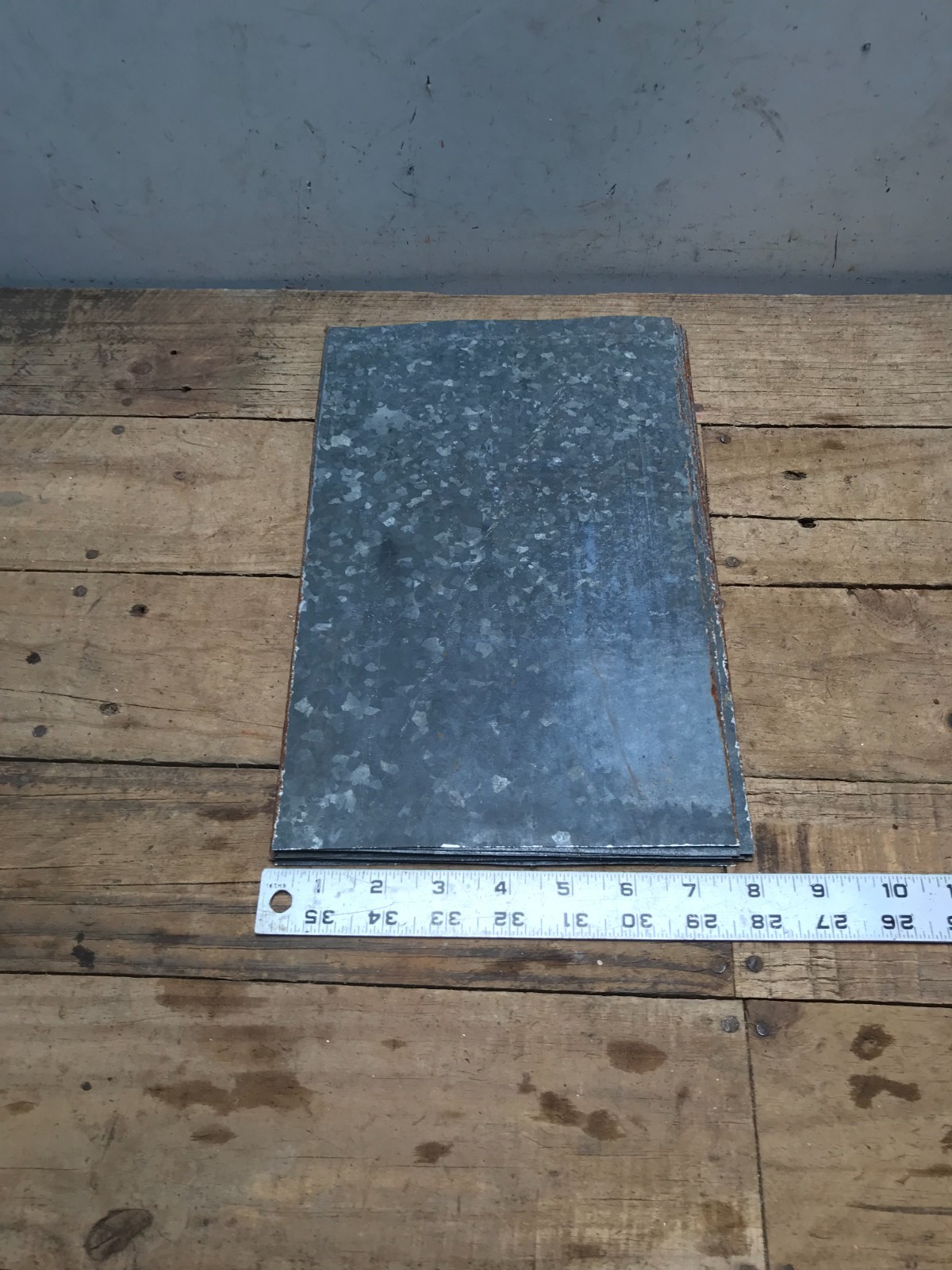 10 Rusty Galvanized Patina Sheet Metal 12″ x 7 1/2 – 8″ Wall Tile Art Garden (E)
