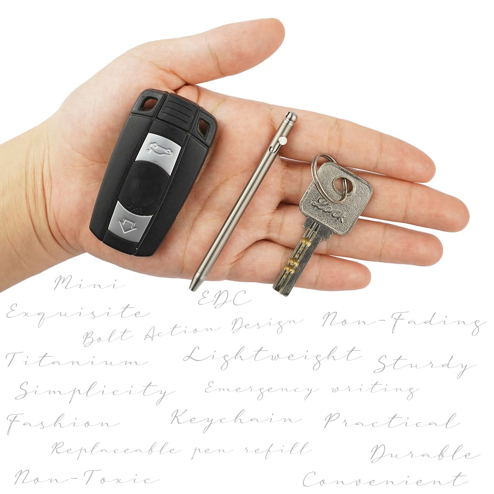 Mini Pen,Non-Toxic Titanium EDC Pen with Keychain, Compact and Stylish Small …