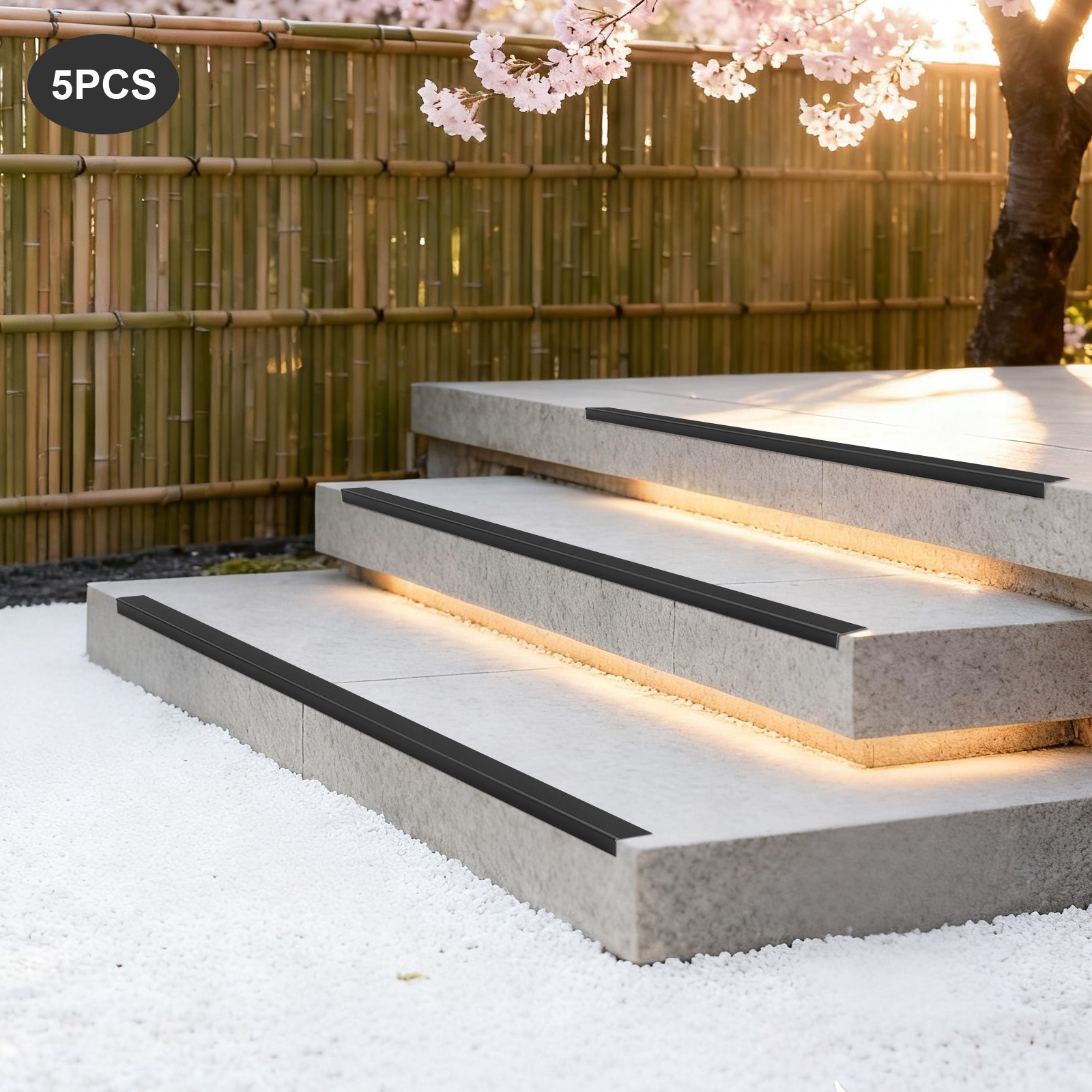 5 Pcs Stair Edge Protector Self Adhesive Non-Slip Aluminum Step Tread Edges Trim