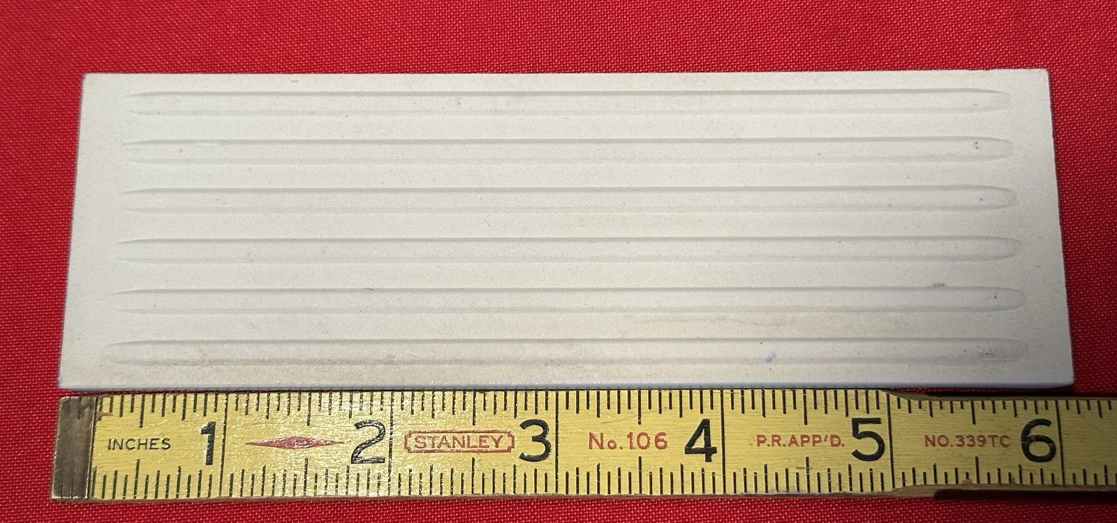 1 pc. Light Vermont Blue: 2″ x 6-1/8″ Bullnose Ceramic Tile by florida Co. NEW