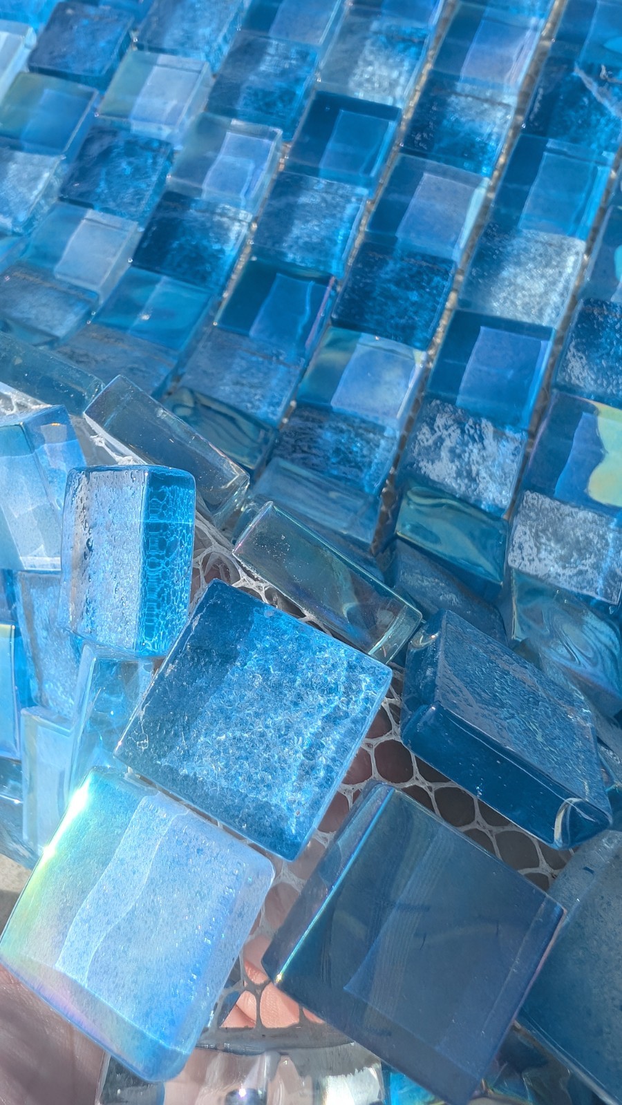 Blue Glass Tile Backsplash 12 X 12 For Pool And Bathroom Mosaic