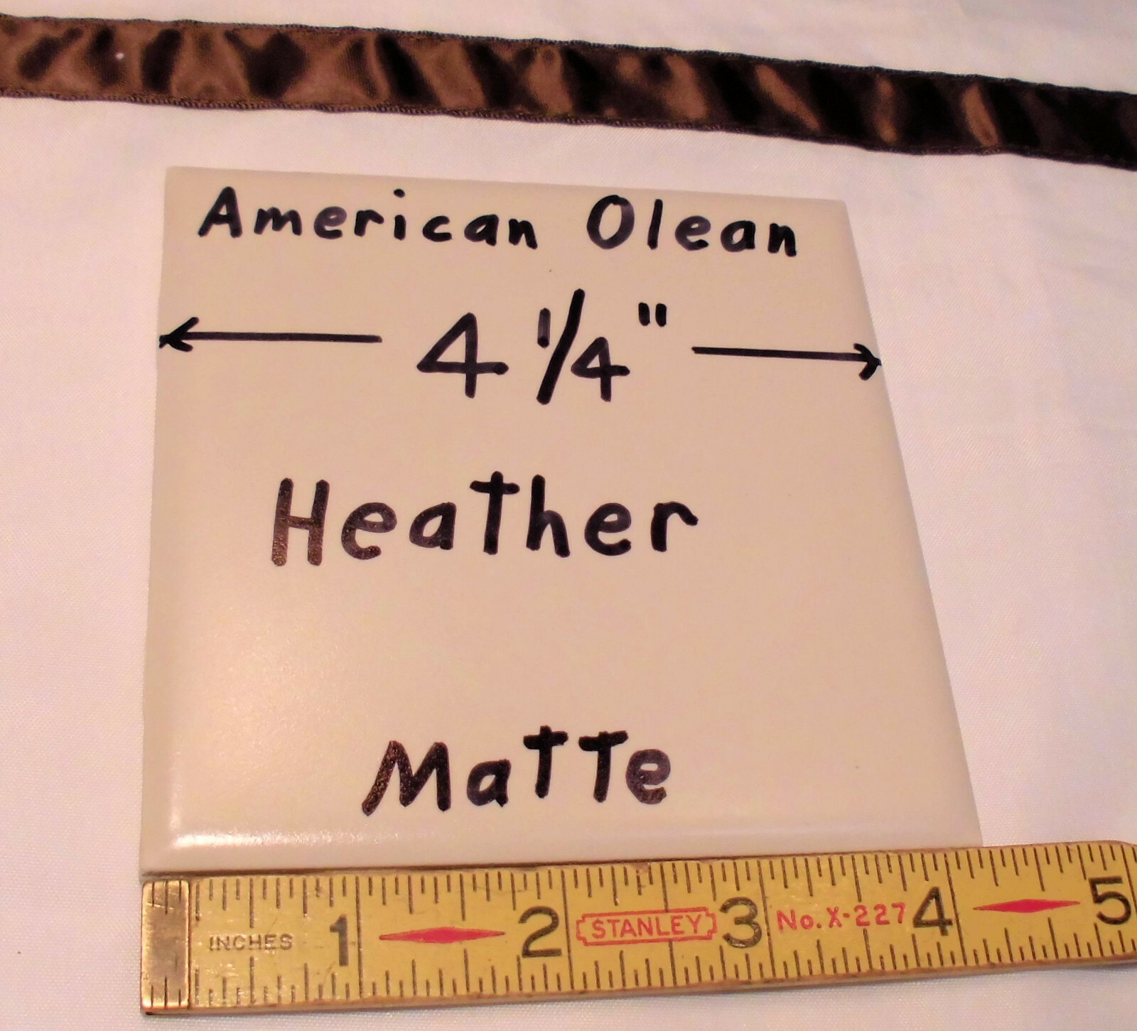 1 pc. Vintage Matte Ceramic Tile *Heather* American Olean Co. 4-1/4″ Pinkest?