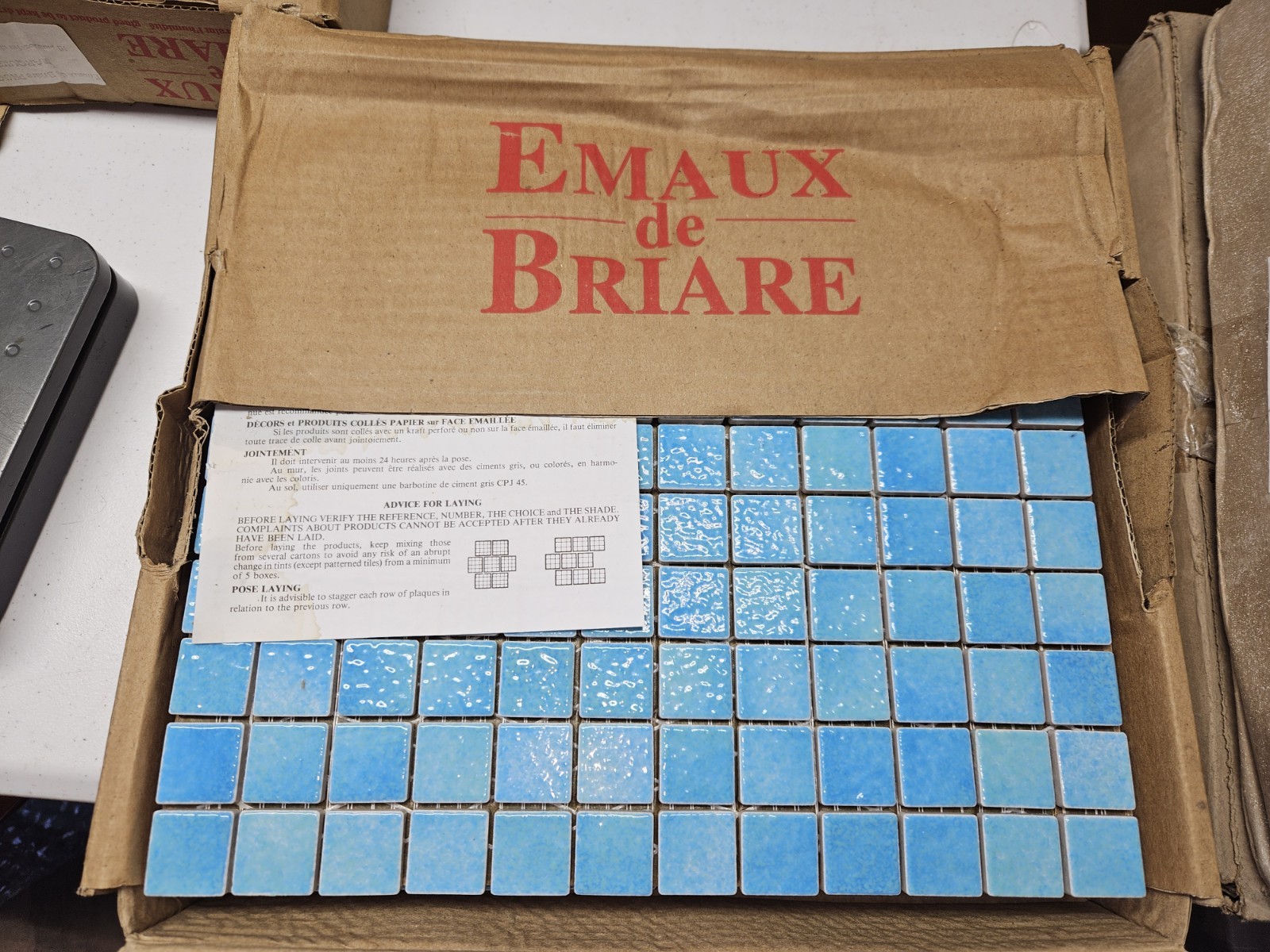 1 Sheet Emaux de Briare MARQUISES G2525 French Mosaic Tiles NOS – Many Available