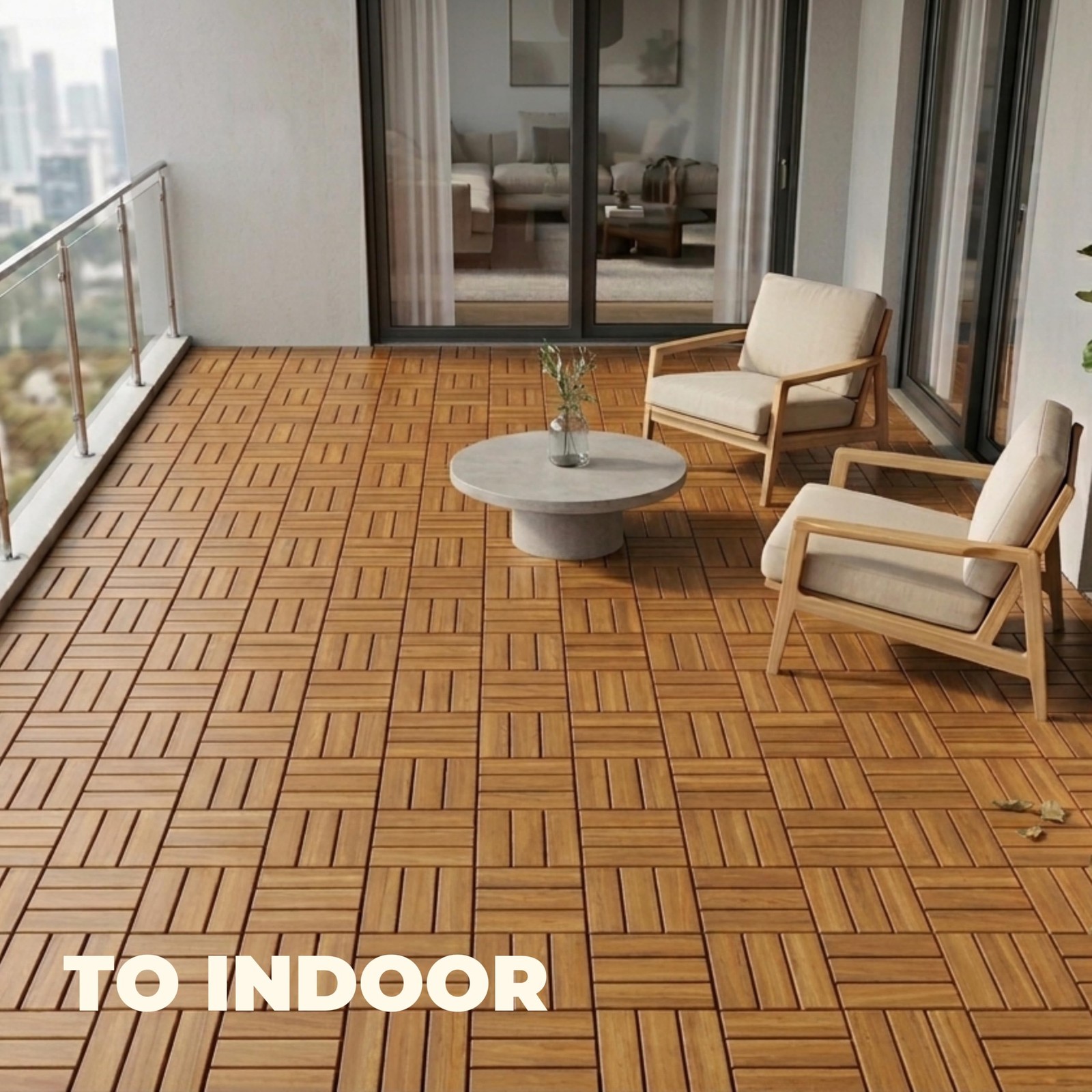 Jurax Premium Deck Tiles 10 Pcs 1212 Acacia Wood Interlocking Patio Tiles Snap