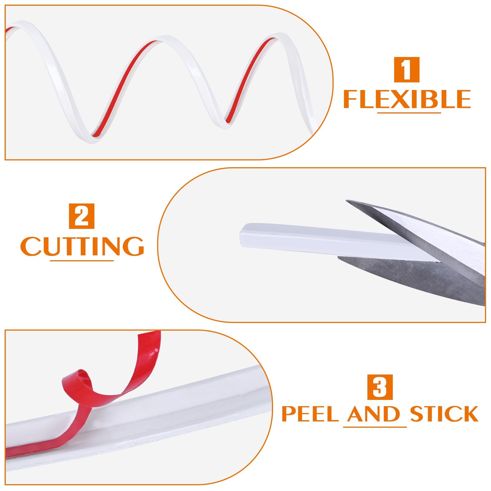 Kikerike Peel and Stick Tile Edge Trim 10Ft L-Shape Outside Corner Molding Vinyl
