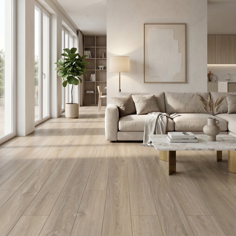 60-Pack Vinyl Floor Tile Peel & Stick 36×6″ 90 Sq Ft, Waterproof Flooring, Brown